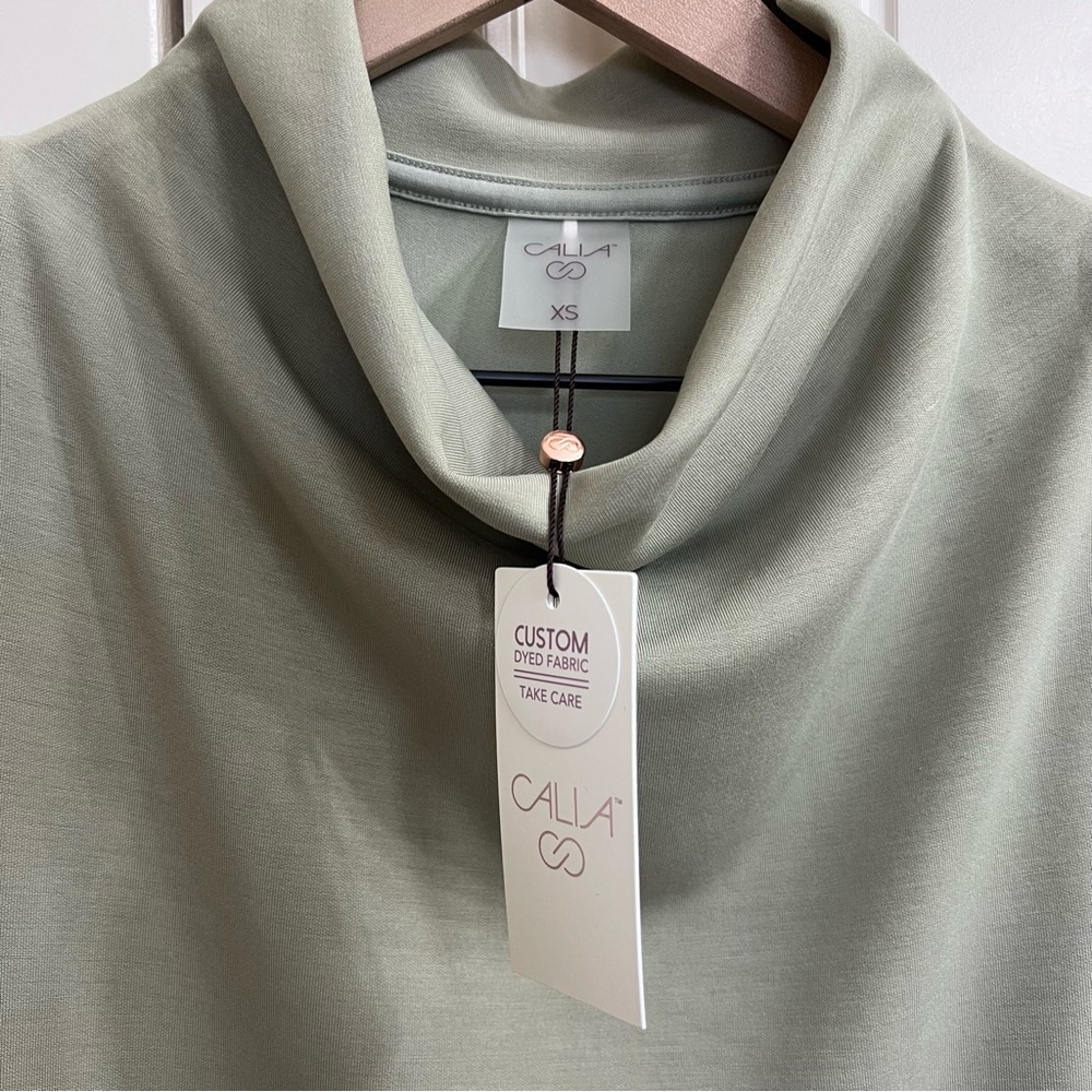 Calia Womens Sandwash Sleeveless Pullover Cowl Neck in Olive Green, Size XS, NWT - Picture 5 of 11